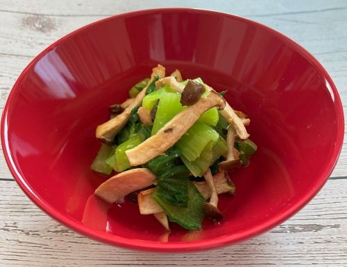 チンゲン菜と焼ききのこのごま酢和え