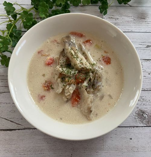 トマトとまいたけの豆乳スープ